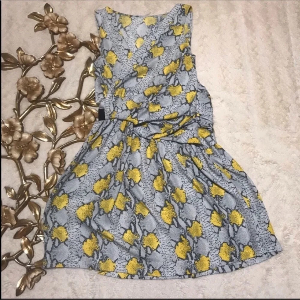 Snake Print Faux Wrap Dress - Picture 4 of 10